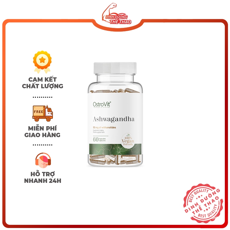 OSTROVIT ASHWAGANDHA 50MG 60 VIÊN Hỗ Trợ Điều Hòa Căng Thẳng Tăng Cường Hệ Miễn Dịch