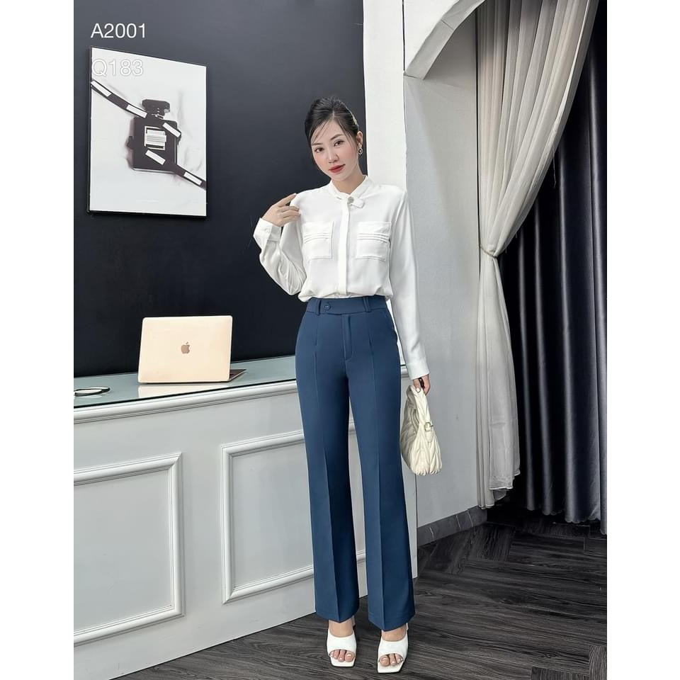 Quần ống loe cạp cao hàng cao cấp siêu hách dáng-XMNP-Mã 48M