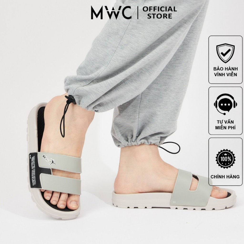 Dép nam MWC 7791 - Dép Nam Quai Ngang Phối Màu In Chữ Thể Thao Thời Trang Phong Cách Cá Tính