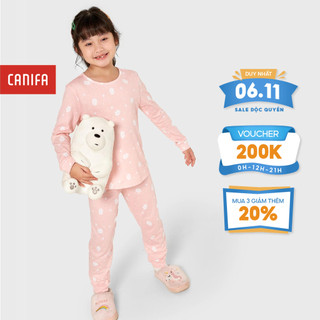 Bộ đồ  bé gái CANIFA chất liệu cotton áo dài tay quần dài 1LS22W031
