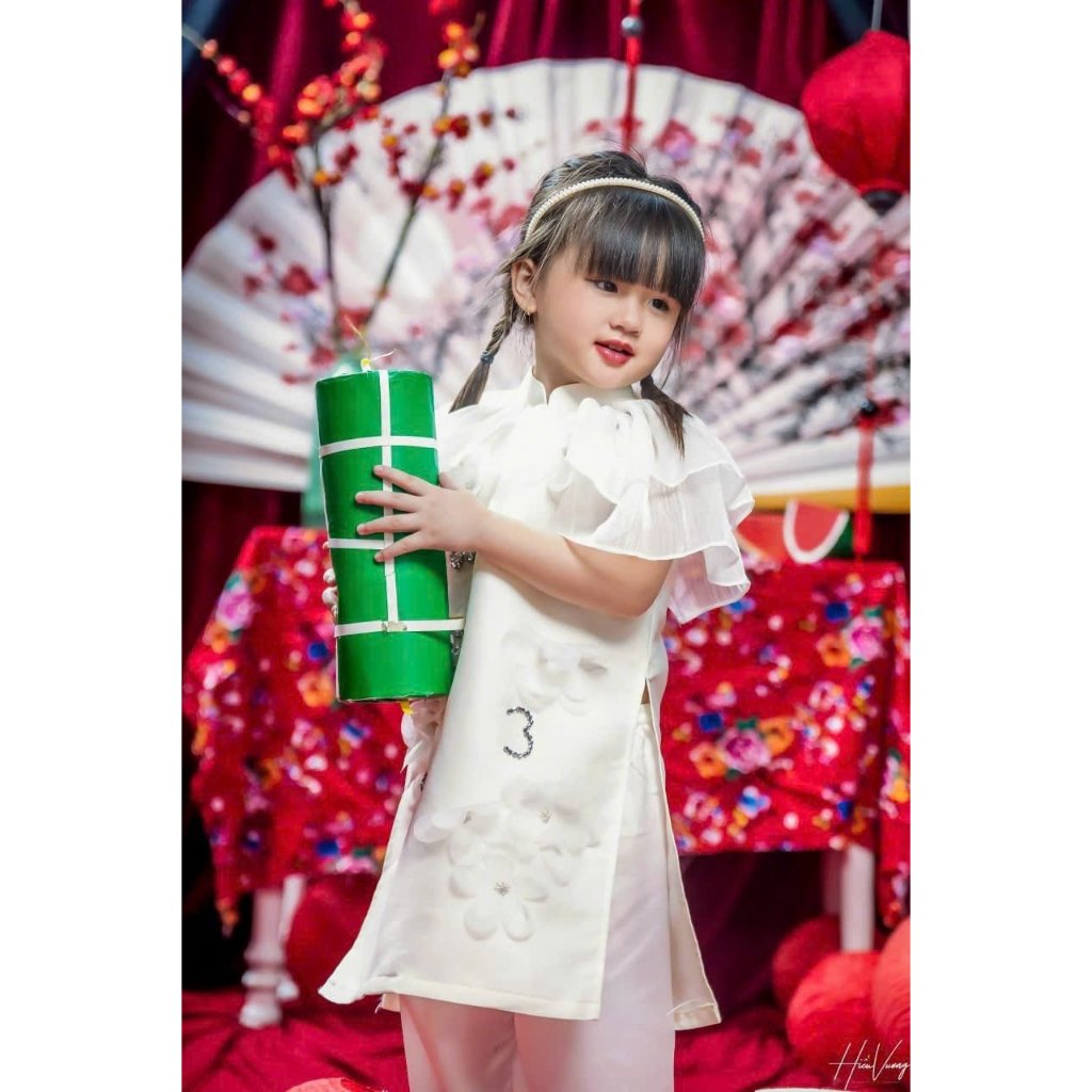 Áo dài bé gái thiết kế 🔥SALE SỐC🔥 tay lỡ chất liệu vải Tafta cao cấp - Áo Dài Cho Bé Baby Store - ADB02