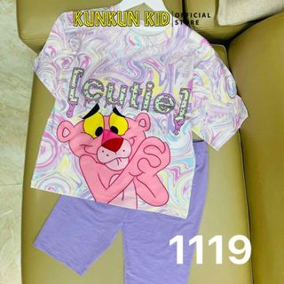 Quần áo bé gái kunkunkid in 3d hình Báo Hồng TC1119- Đồ bộ trẻ em size từ 10-60kg