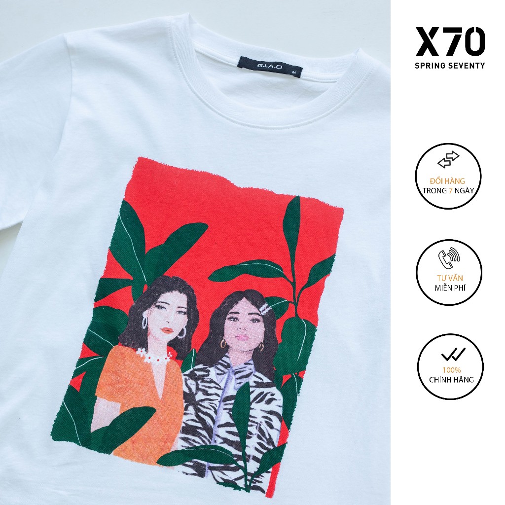 Áo Thun Cotton Nữ In Hình Trẻ Trung Thời Trang X70 - 00480093