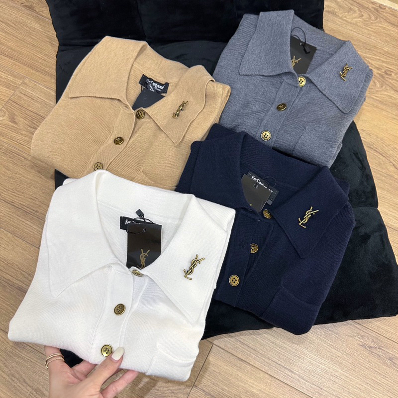 ( Ảnh thật ) 2217 Áo polo len cổ tag y.sl