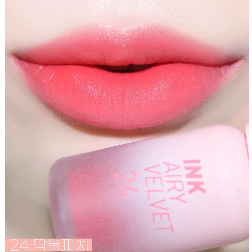 Son Ink Airy 24 Heavenly Peach Hồng Đào Kem Lì Peripera Ink Airy Velvet Lip Tint Mới Nhất 4g