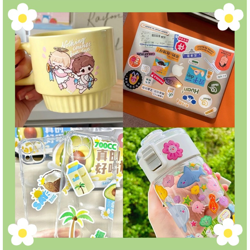 Miếng Dán Sticker Trang Trí Nhiều Chi Tiết Xinh Xắn Decor Sổ Tay Quà Tặng | Oube Candle