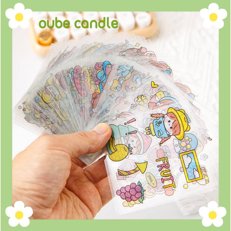 Miếng Dán Sticker Trang Trí Nhiều Chi Tiết Xinh Xắn Decor Sổ Tay Quà Tặng | Oube Candle