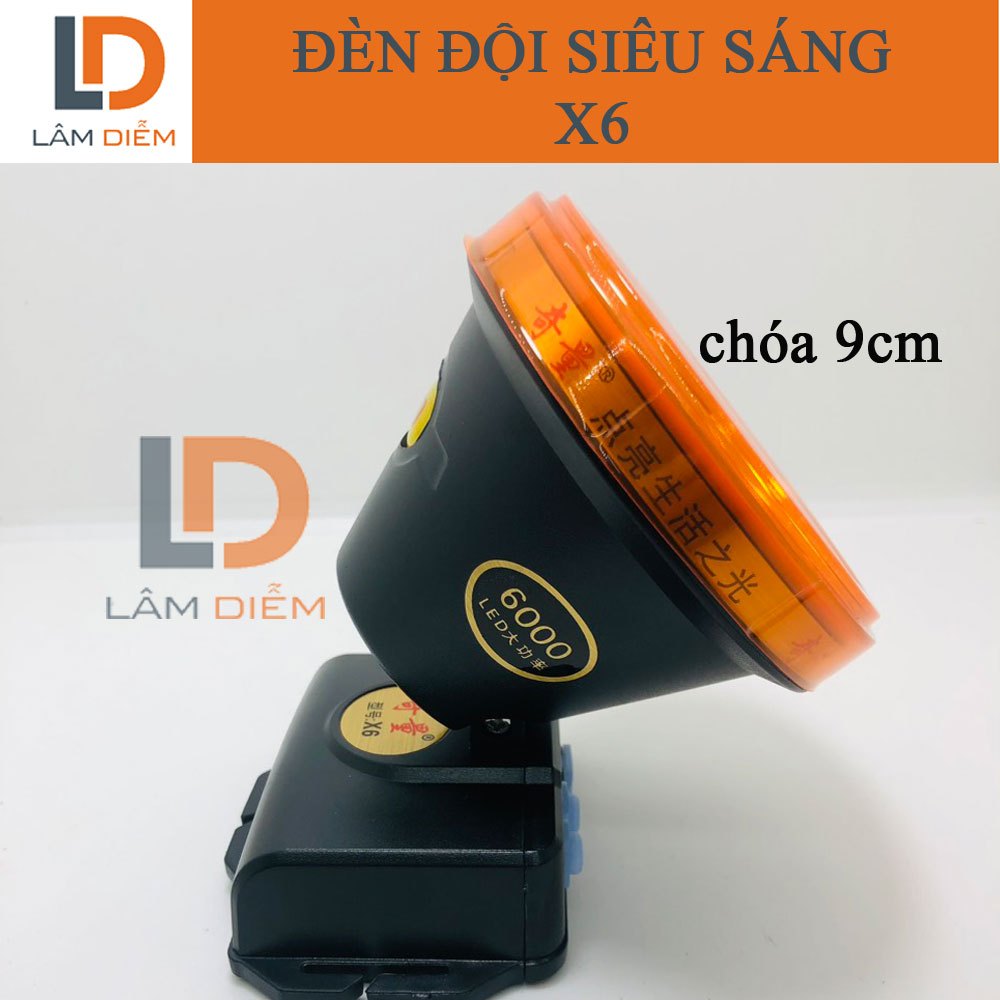 ĐÈN PIN ĐỘI ĐẦU 5200 MAH LED SIÊU SÁNG 3 CHẾ ĐỘ SÁNG X6