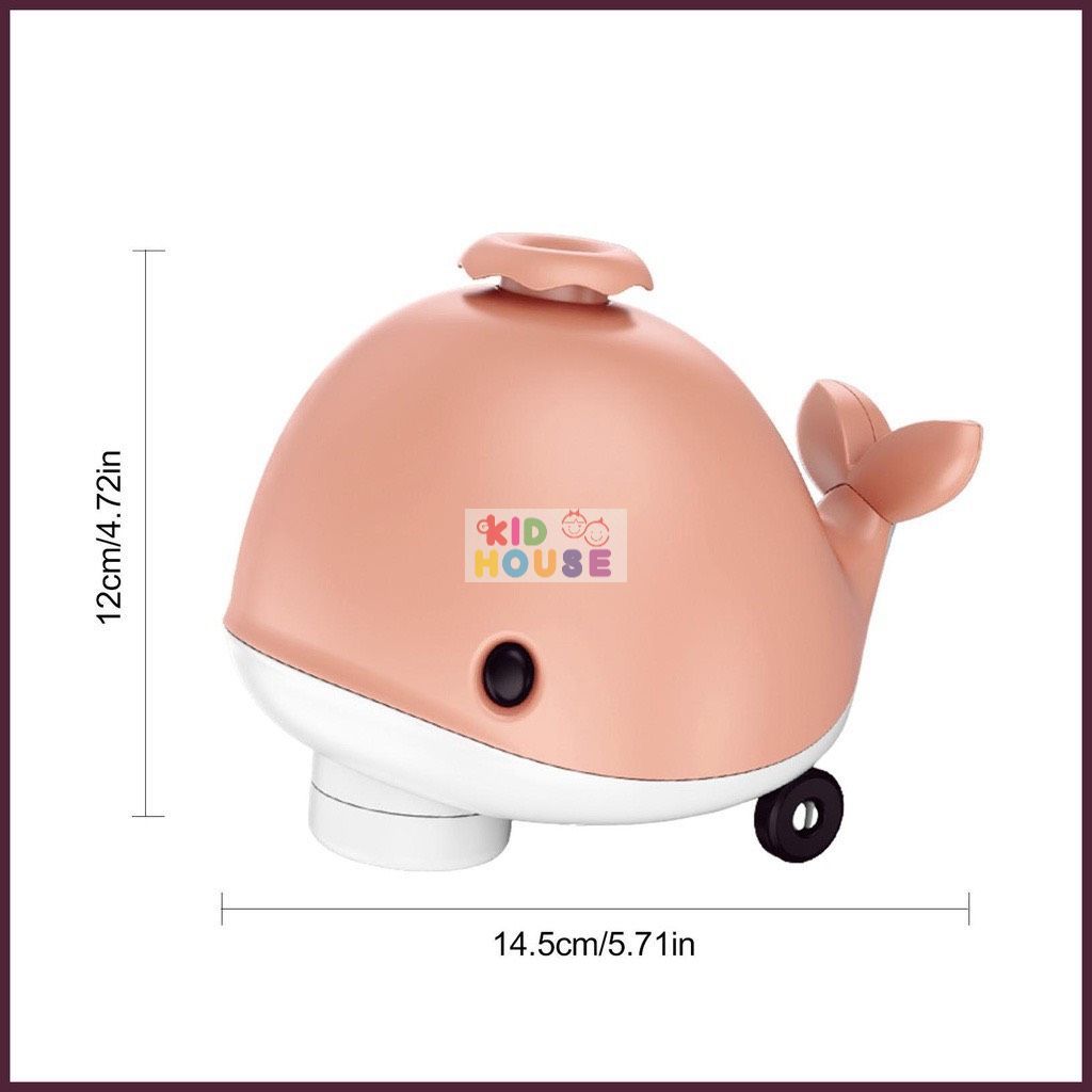 Đồ chơi cá voi thổi bóng di chuyển tránh chướng ngại vật, cá voi điện tử phát nhạc vui nhộn cho bé