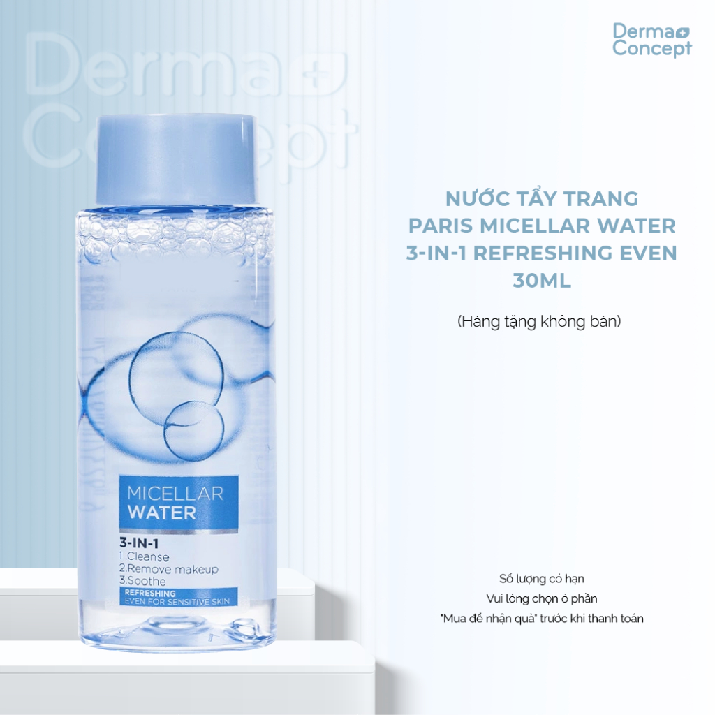 Nước tẩy trang Paris Micellar Water 3in1 Refreshing Even 30ml  [QUÀ TẶNG KÈM ĐƠN HÀNG]