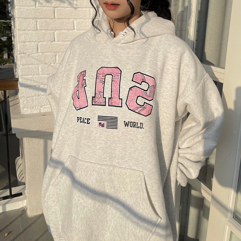 Áo Hoodie Nỉ Bông Form Rộng Nam Nữ Unisex Dáng Oversize Xám Tiêu In Chữ Ngược SU4