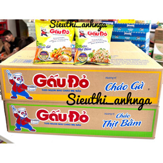 Cháo Gấu Đỏ Thùng 50 gói x 50g Vị Gà/Thịt Bằm