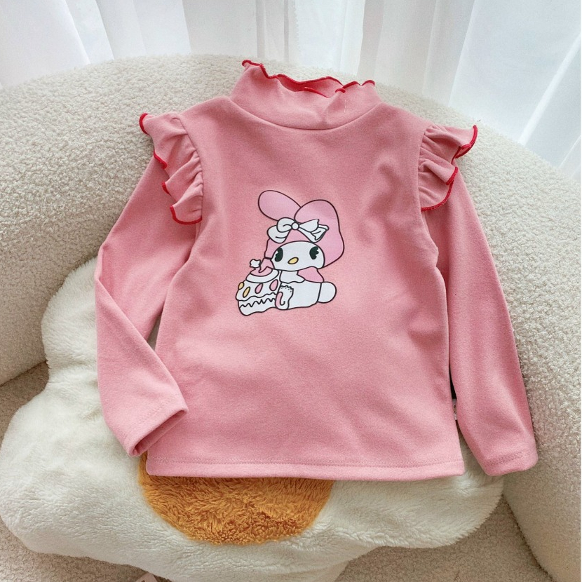 Áo bé gái dài tay cổ lọ dáng cánh tiên cho bé gái từ 8-20kg