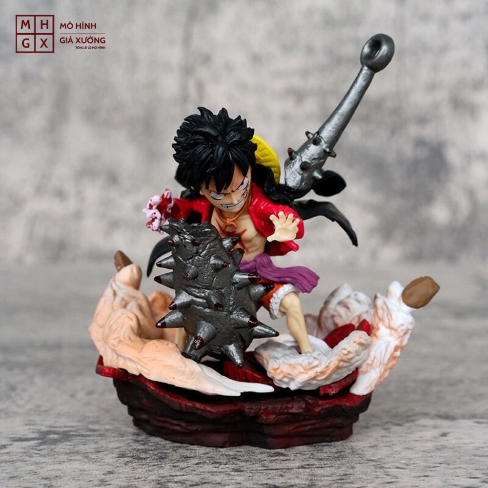 Mô Hình OnePiece Luffy, Zoro, Sanji G5 chibi - Cao 9 - 14cm - nặng 140gram - Figure OnePiece - Có Hộp Màu