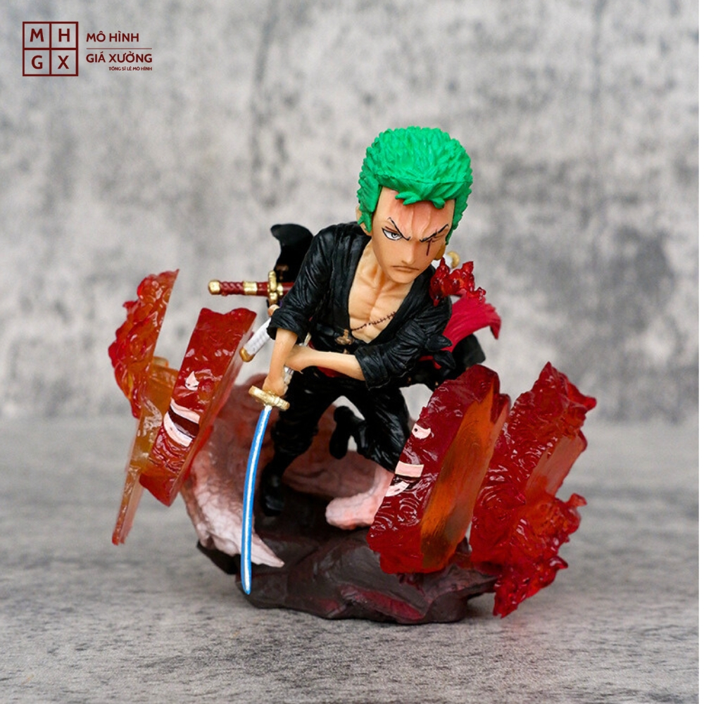 Mô Hình OnePiece Luffy, Zoro, Sanji G5 chibi - Cao 9 - 14cm - nặng 140gram - Figure OnePiece - Có Hộp Màu
