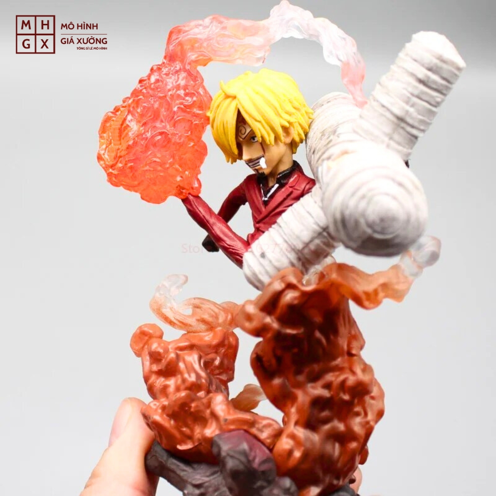 Mô Hình OnePiece Luffy, Zoro, Sanji G5 chibi - Cao 9 - 14cm - nặng 140gram - Figure OnePiece - Có Hộp Màu