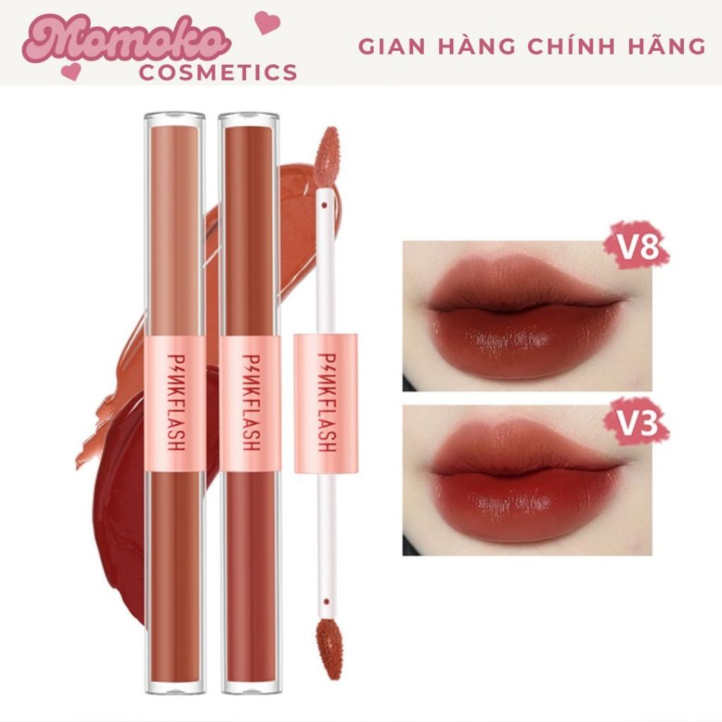 Son Kem Tint Lì Hai Đầu ANNIES PINKFLASH MomoKo Tông Nhung Lì Sắc Tố Cao Lâu Trôi 2 Trong 1 30g