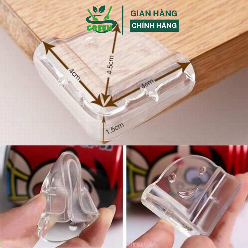 Miếng bọc góc bàn silicon cho bé kèm miếng dán chắc chắn, miếng bọc cạnh bàn