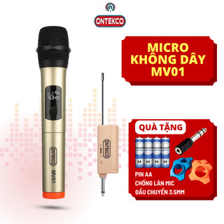 Micro không dây chính hãng giá rẻ MV01 chuyên loa kéo, âm ly, micro hát siêu hay và êm