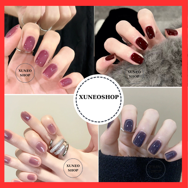 Móng Tay Giả Trơn Xuneoshop Trang Trí Họa Tiết DIY