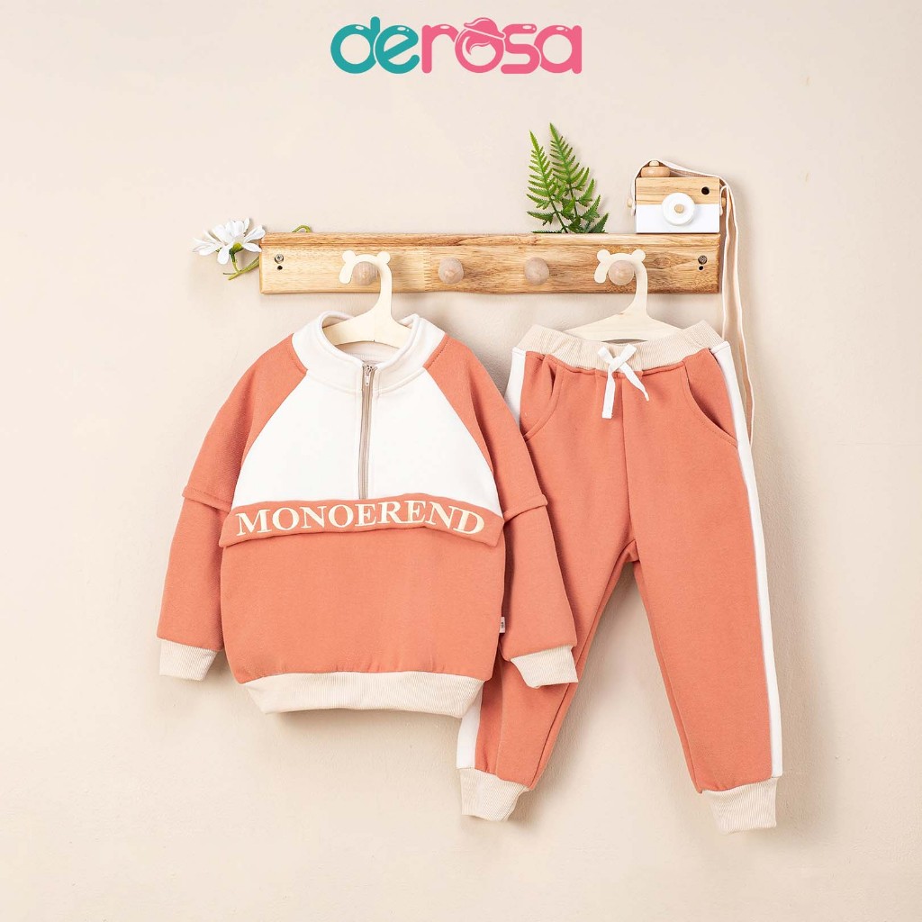 Bộ quần áo hoodie thu đông dài tay cho bé gái DEROSA KIDS 2 - 6 tuổi AWKDZ734B