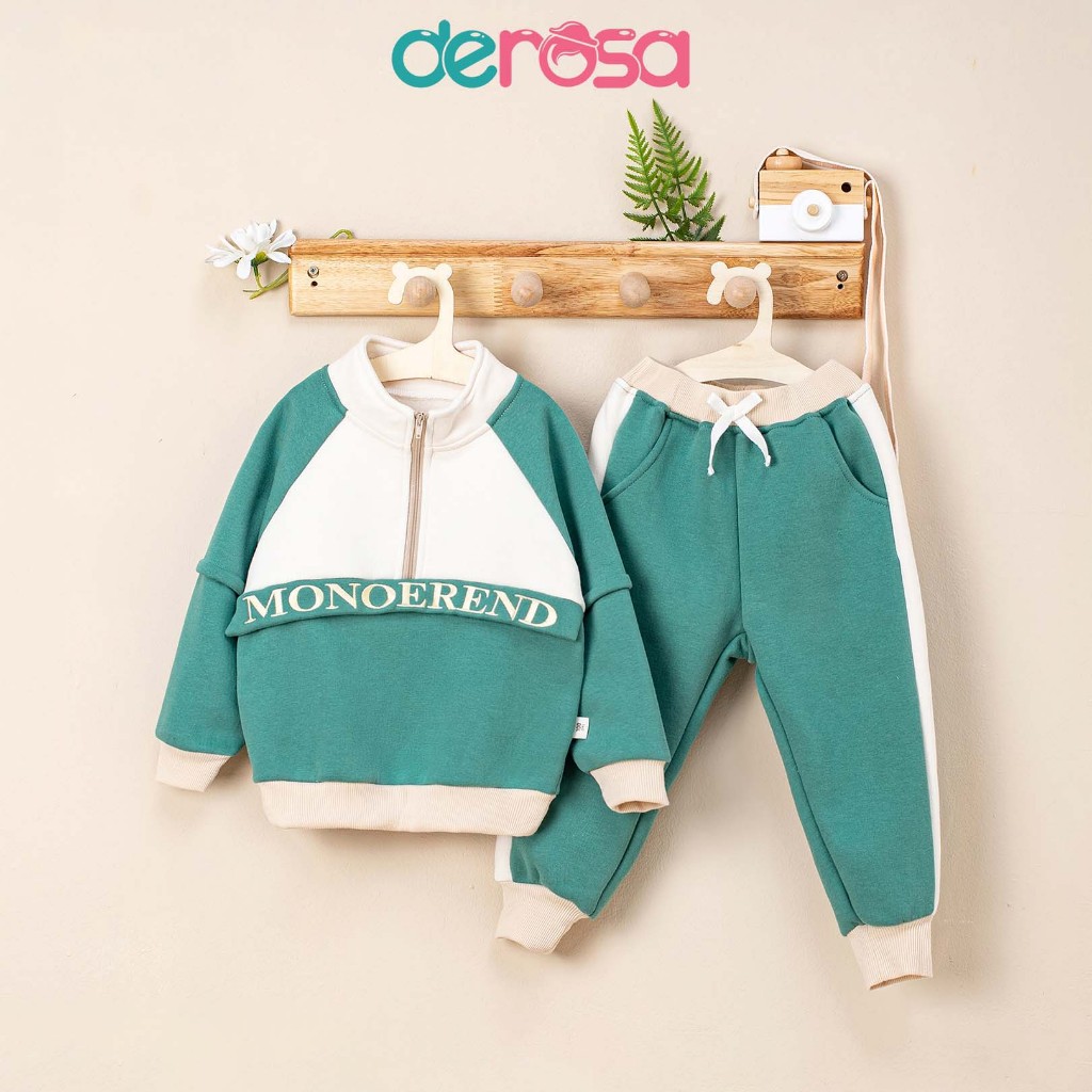 Bộ quần áo hoodie thu đông dài tay cho bé gái DEROSA KIDS 2 - 6 tuổi AWKDZ734B