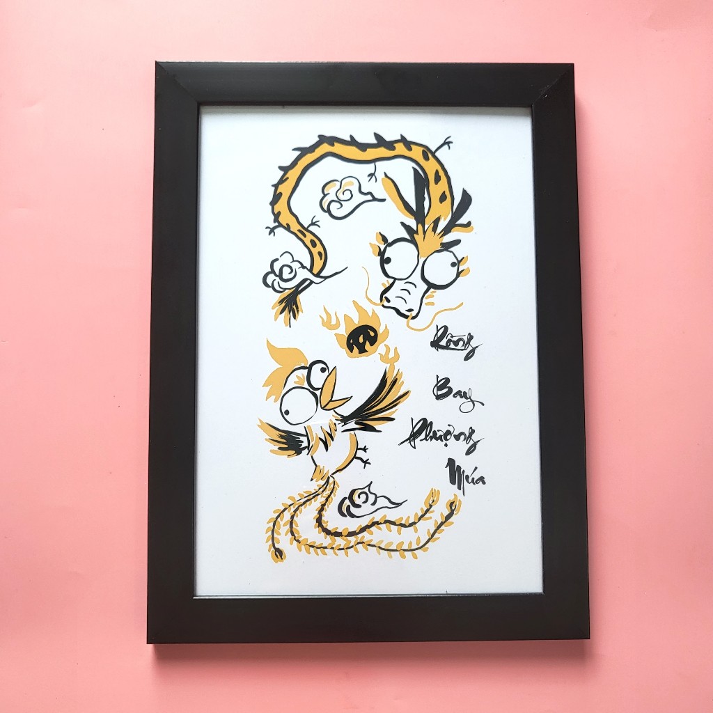 Tranh vô tri 30x40- Mã đáo thành công, Rồng bay phượng múa...