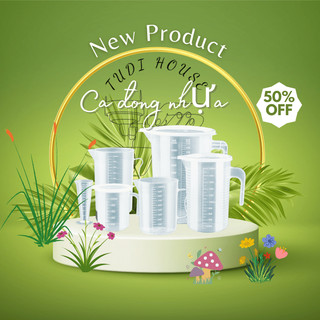 Ca đong Có Nắp chia vạch, ly đong chia vạch nhựa đủ size