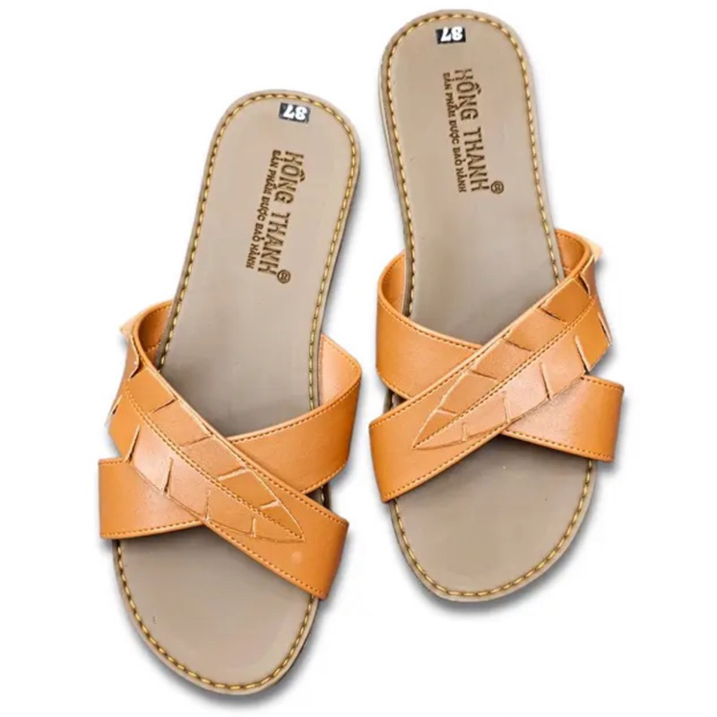 V004 Dép Quai chéo phối lá xin xắn