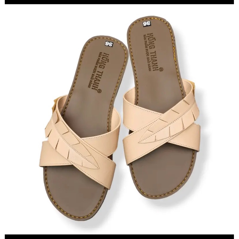 V004 Dép Quai chéo phối lá xin xắn