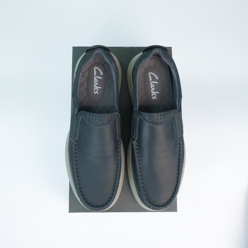 Giày Da Clark - 6235 Fullbox - Dáng Slip - on Da Nam - Da Thật - Lót Êm Ái - Đế Đàn Hồi Tốt - Sấu Vui Vẻ