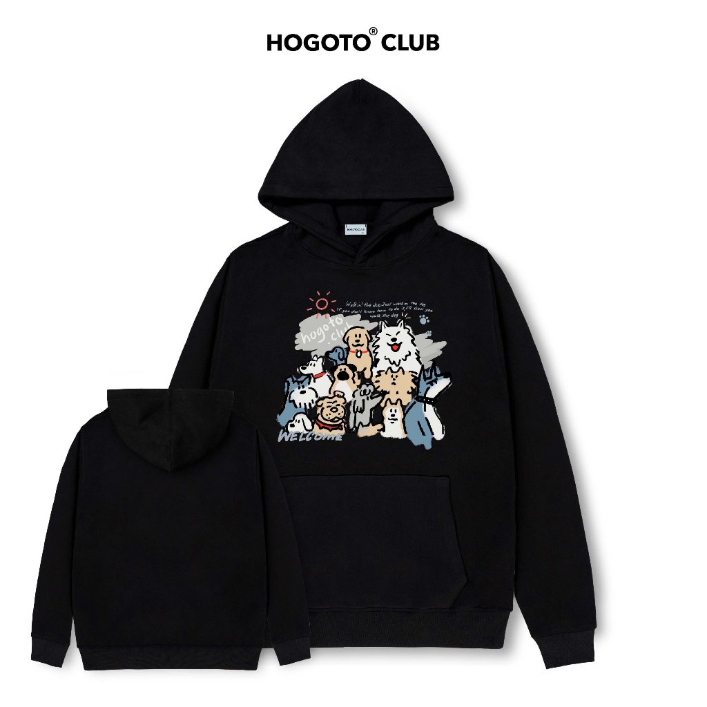 Áo Hoodie Nỉ bông THE DOG HOGOTO CLUB , áo hoodie nam nữ nỉ bông cotton