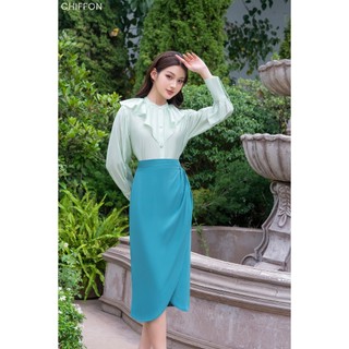 Áo sơ mi nữ cổ bèo tơ Nhật Chiffon
