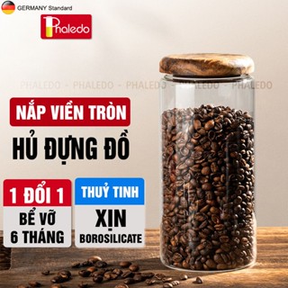 Lọ Thuỷ Tinh Có Nắp Gỗ Bo Tròn Với Chất Liệu Thuỷ Tinh Borosilicate Chịu Nhiệt, Không Chứa Chì Cao Cấp PHALEDO (P-0363)
