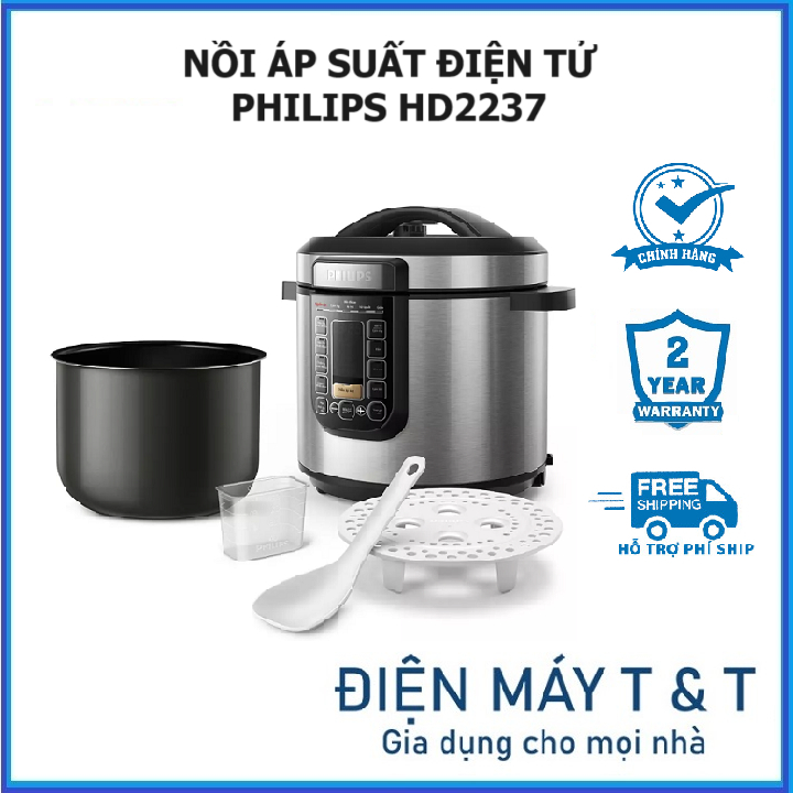 Nồi áp suất điện tử Philips HD2136, HD2137, HD2237 mẫu mới -  hàng chính hãng