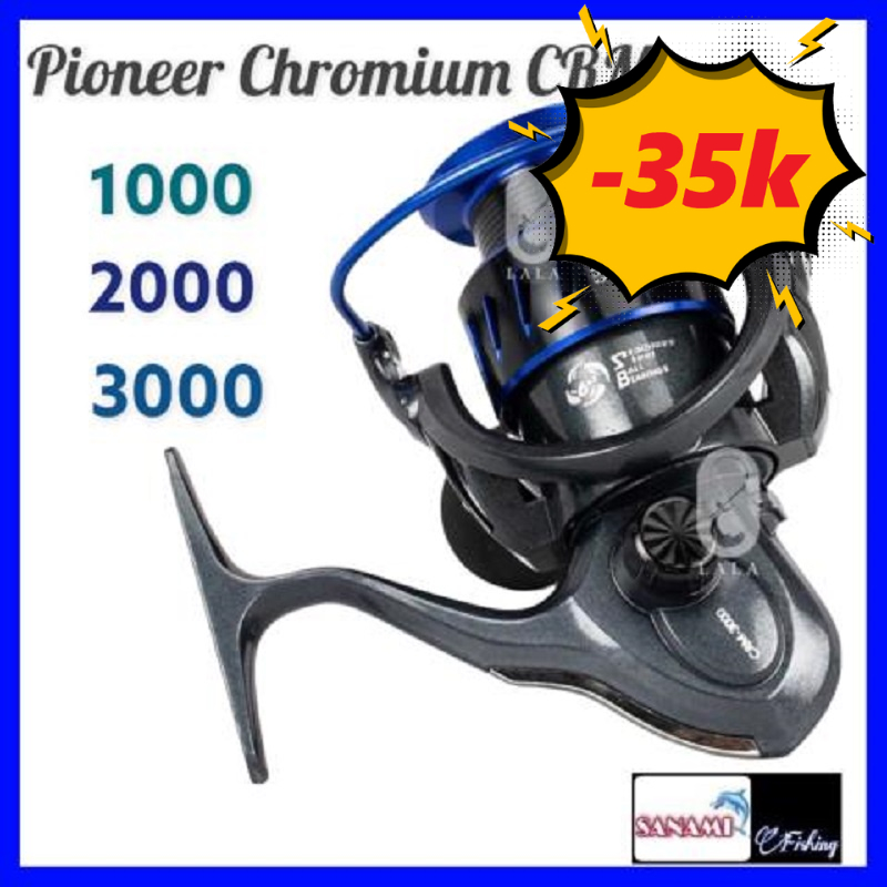 Máy Câu Cá Đứng Pioneer CHROMIUM CRM Đủ Size -1000 2000 3000 4000 - Sanami Fishing Store