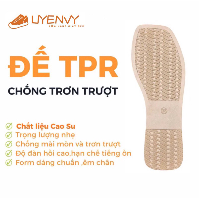 V014 Dép nơ ú mũi vuông, êm xịn