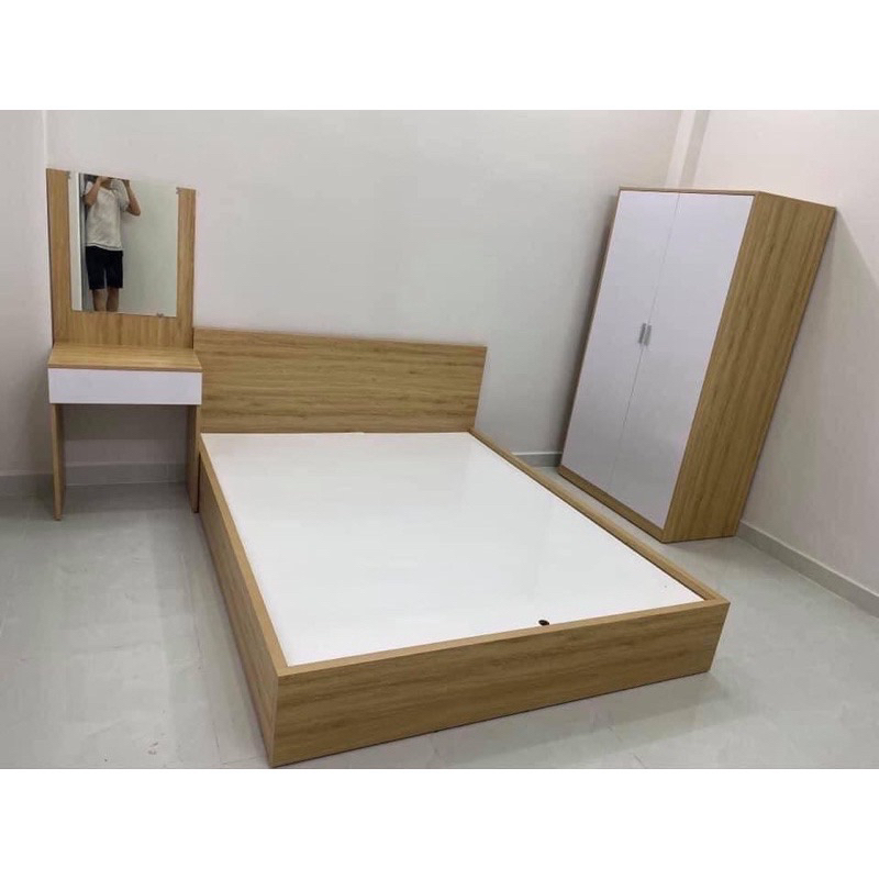 Giường ngủ gỗ MDF phủ melamine 2 mặt cao cấp