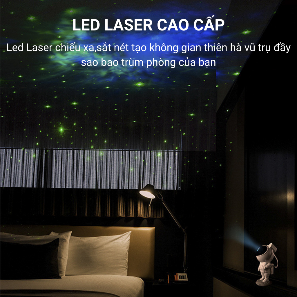 Đèn Phi hành gia Laser chiếu sao giả lập vũ trụ thiên hà,trang trí phòng,Tặng điều khiển-VD.STORE