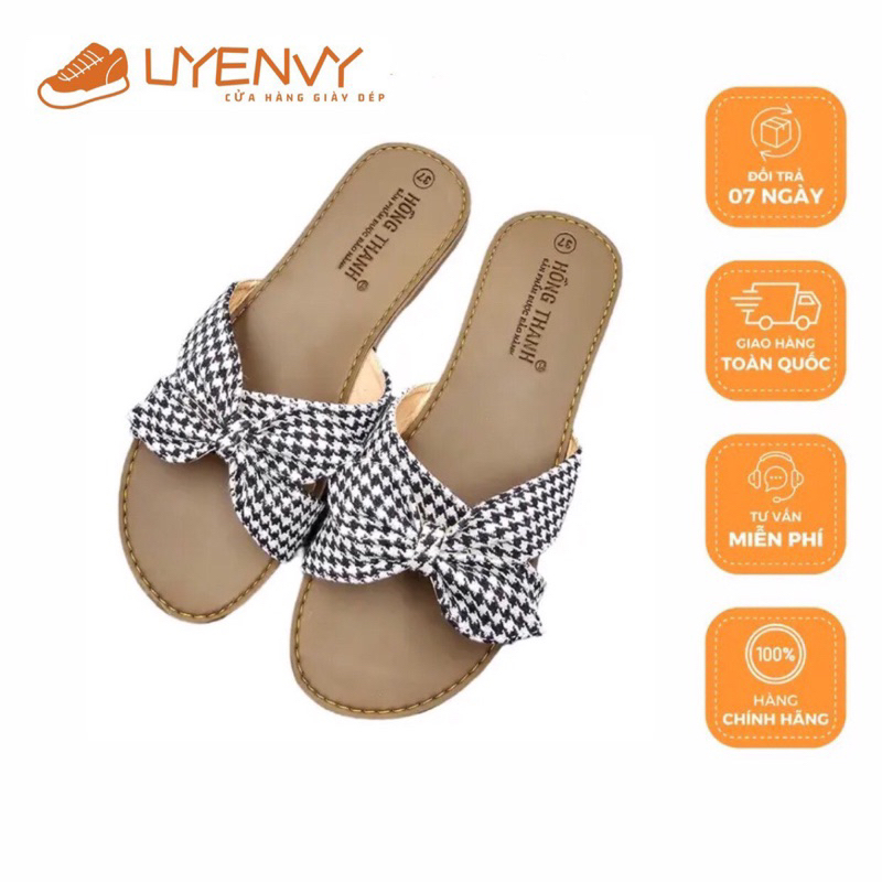V012 Dép nơ chéo mũi tròn
