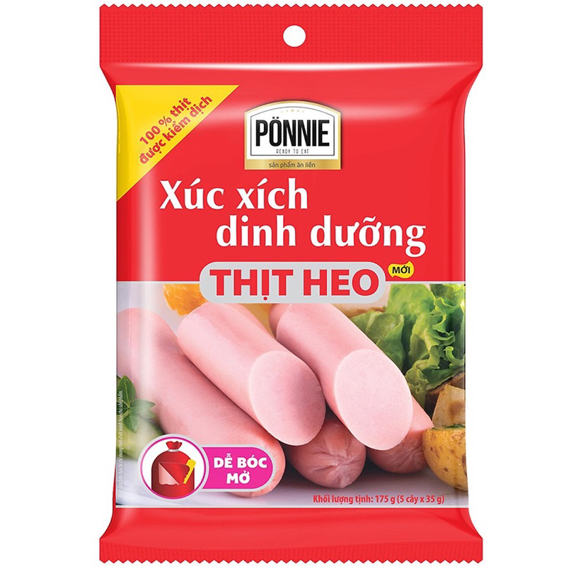 Xúc xích dinh dưỡng PONNIE bịch 5 cây  175g