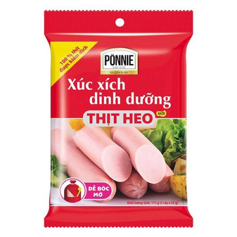 Xúc xích dinh dưỡng PONNIE bịch 5 cây  175g
