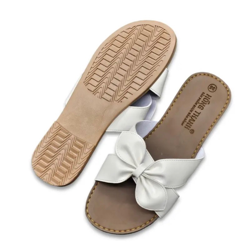 V012 Dép nơ chéo mũi tròn