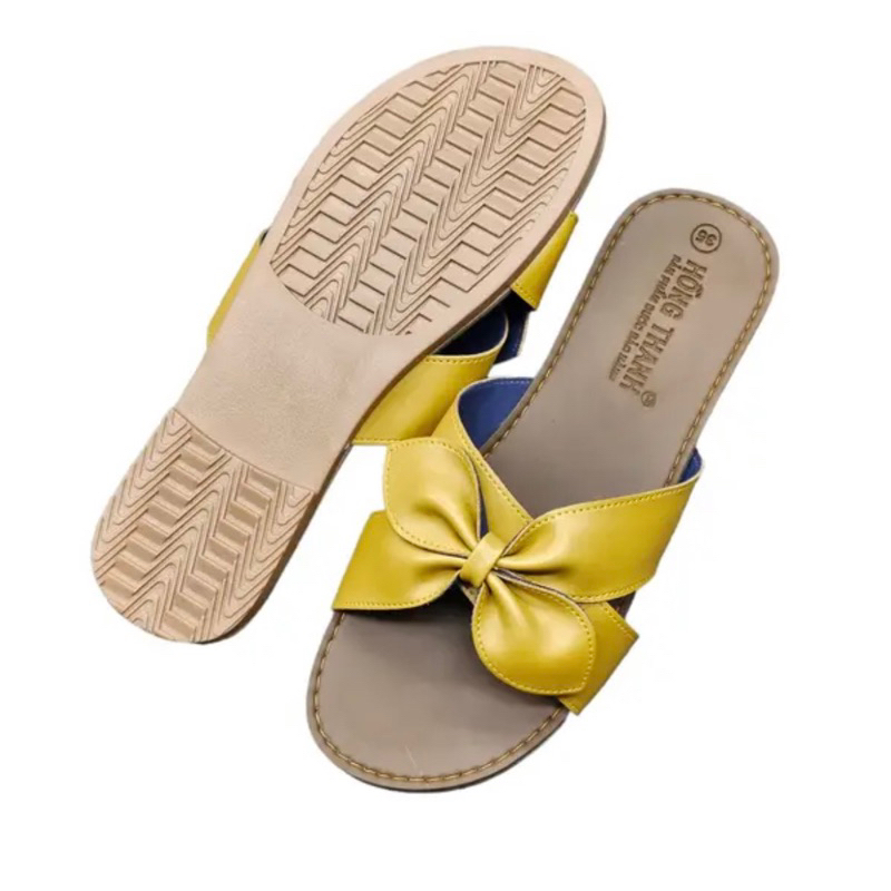 V012 Dép nơ chéo mũi tròn