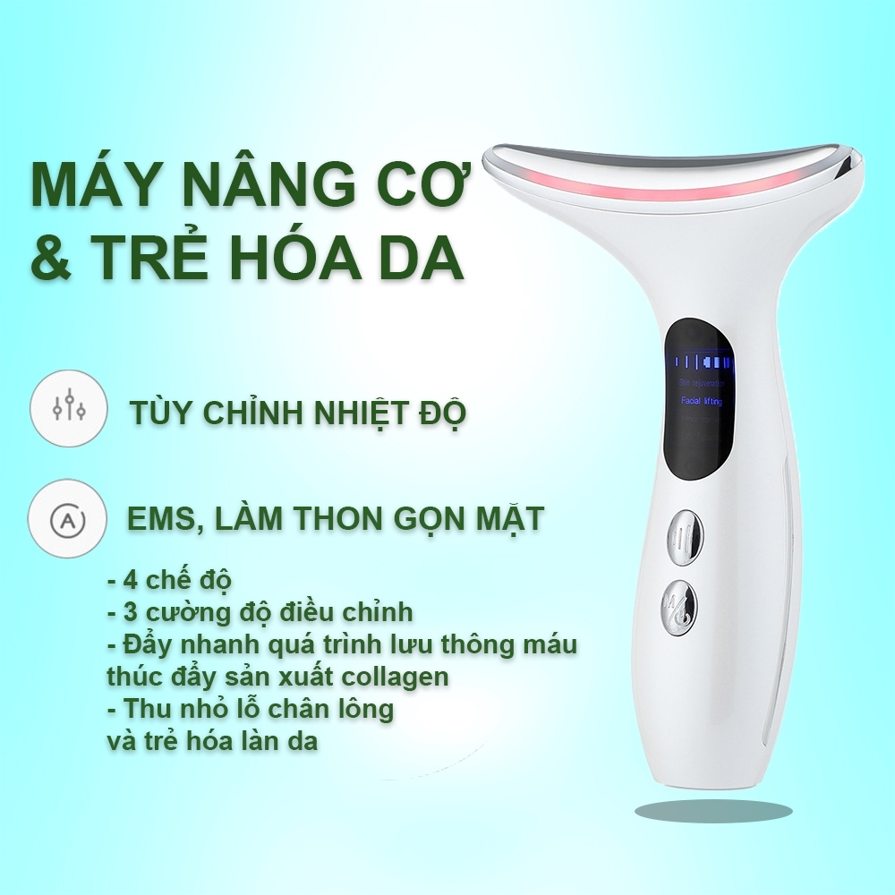 Máy nâng cơ mặt cổ làm thon gọn máy massage mát xa mặt làm sạch trẻ hóa làn da chậm lão hóa thiết bị làm đẹp cổ -BH 2năm