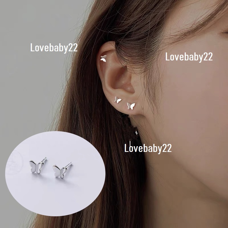 Khuyên titan bướm butterfly super mini chân thẳng