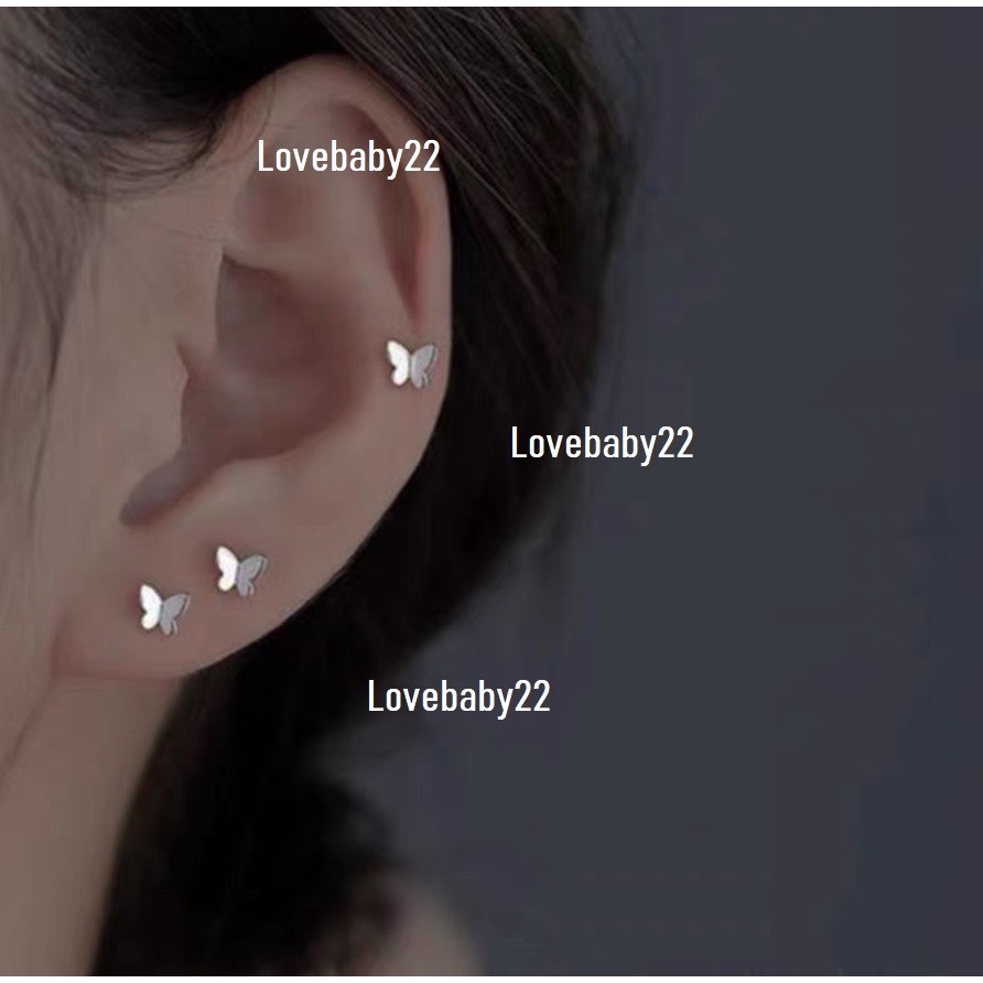 Khuyên titan bướm butterfly super mini chân thẳng