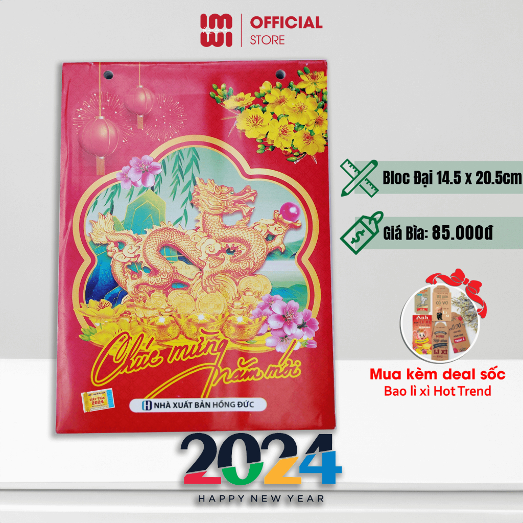 Lịch lốc 2024 IMWI GIMIVINA LGV240015 Khổ đại - Kích thước 14.5x20.5cm