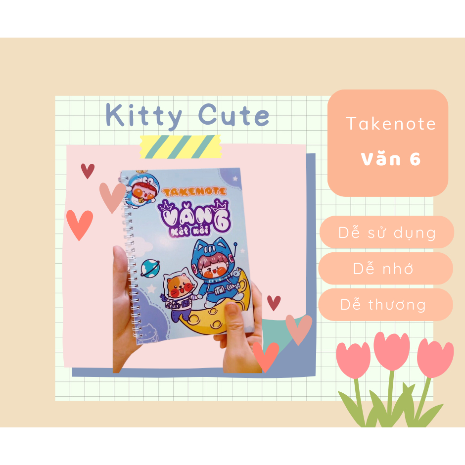 Sổ tay- sách takenote văn lớp 6- Kittycute