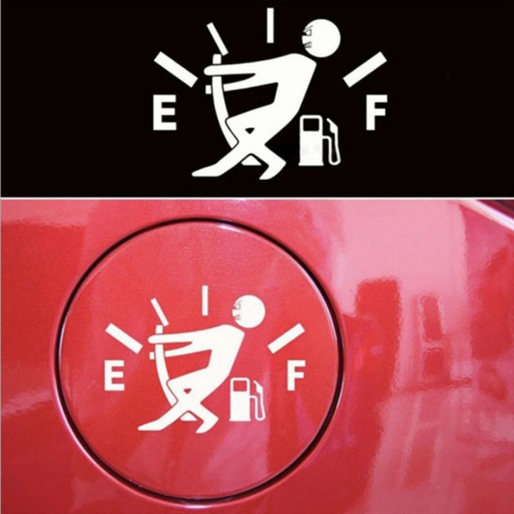 Tem dán decal nắp bình xăng xe hơi ô tô, 2 màu đen, trắng cho các màu sơn khác nhau